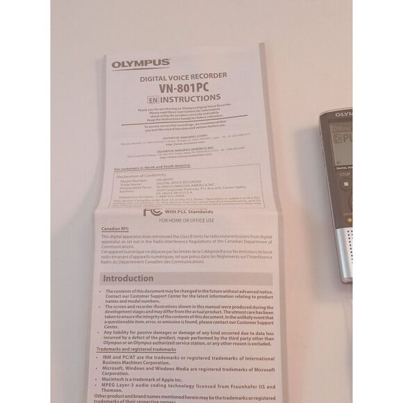 Olympus Digital Voice Recorder 2 GB Model VN-801 PC - Picture 3 of 8